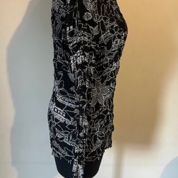 Bisou Bisou Black/White Sheer Top  8631 - Picture 3 of 9